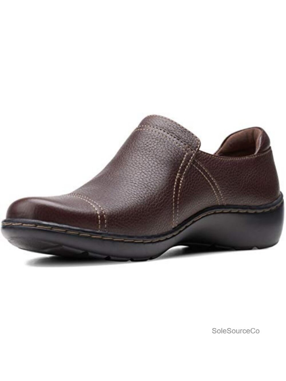Clarks Cora Poppy Full Grain Leather Loafers OrthoLite Slip-On